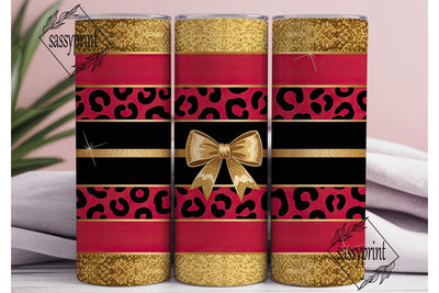 Christmas Leopard Glitter 20oz Tumbler Sublimation sassyprint 