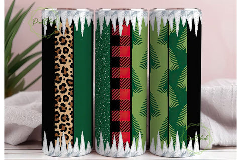 Christmas Leopard Plaid Tumbler Wrap Sublimation PixelChick 