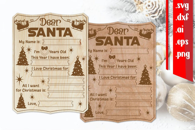 Christmas Letter Board | Christmas Wish Board | Dear Santa SVG zafrans studio 