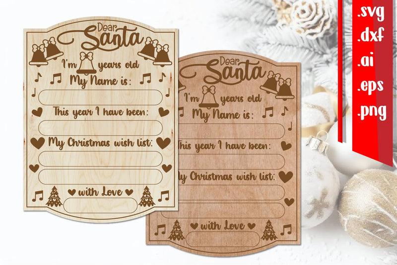 Christmas Letter Board | Christmas Wish Board | Dear Santa SVG zafrans studio 