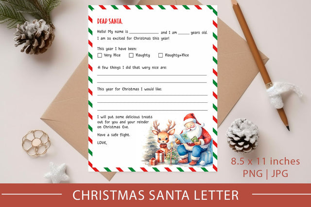 christmas letter template, christmas letter to santa Sublimation KMarinaDesign 
