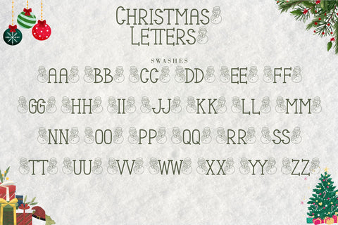 Christmas Letters Font AEN Creative Store 