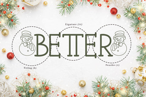 Christmas Letters Font AEN Creative Store 