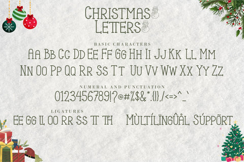 Christmas Letters Font AEN Creative Store 