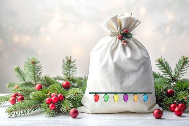 Christmas Light Border 6 Bulb Embroidery Embroidery/Applique DESIGNS Designed by Geeks 