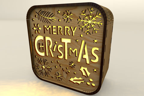 Christmas Light Box Decorative Set Laser Cut Templates SVG LaserCutano 