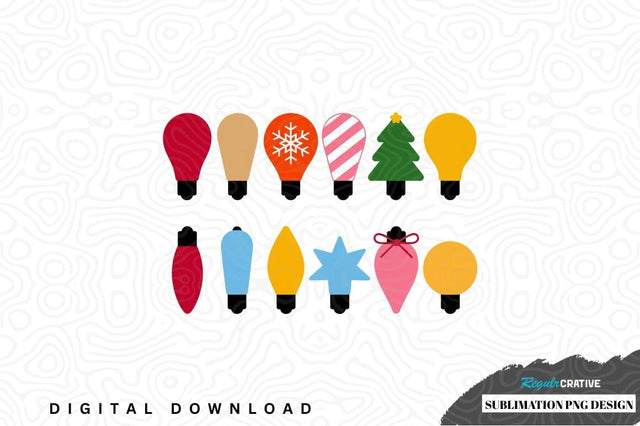 Christmas light bulb sublimation png design Sublimation Regulrcrative 