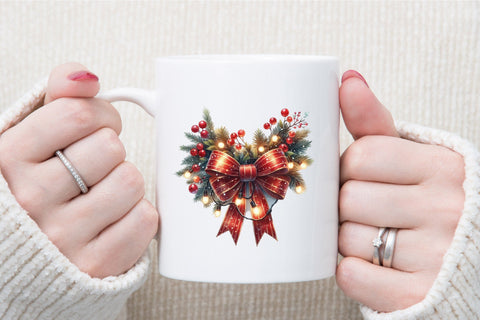 Christmas Light Coquette Bow PNG Clipart Sublimation designartist 