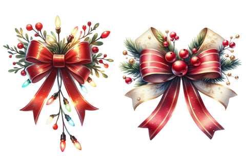 Christmas Light Coquette Bow PNG Clipart Sublimation designartist 