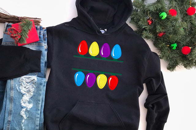 Christmas Light Split 4 Bulb Applique Embroidery Embroidery/Applique DESIGNS Designed by Geeks 