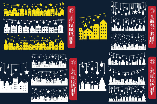 Christmas Lighting Village SVG Bundle SVG MD JOYNAL ABDIN 