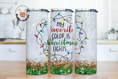 Christmas Lights 20oz Skinny Tumbler Design, Holiday Sublimation Designs, Funny Christmas Tumbler Wrap Png Sublimation Rabbitmakies 