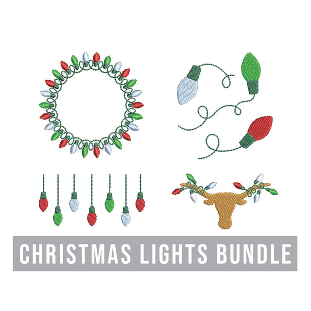 Christmas Lights Embroidery Design Bundle Embroidery/Applique DESIGNS Creatively Embroidery 