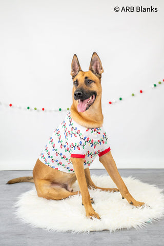 Christmas Lights Family Pajama Collection | Blanks for Embroidery and Heat Transfers Physical ARB Blanks Dog XS 
