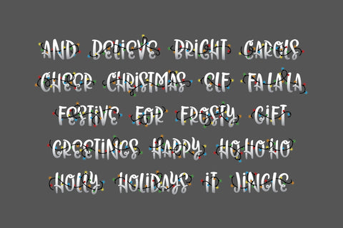 Christmas Lights Font & Phrases Font Denise Chandler 