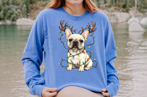Christmas Lights French Bulldog PNG Sublimation nirmal108roy 