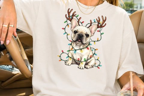 Christmas Lights French Bulldog PNG Sublimation nirmal108roy 