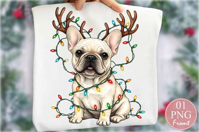 Christmas Lights French Bulldog PNG Sublimation nirmal108roy 