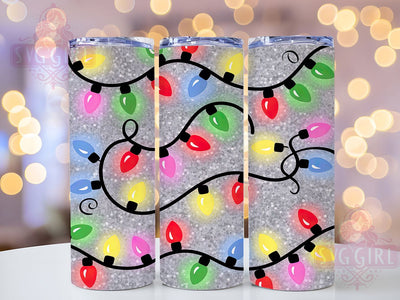 Christmas Lights Glitter Holiday Tumbler, Holiday Sparkle Sublimation Design, Festive Cup Art, 20oz Xmas Tumbler, Whimsical Glitter Mug, Stylish Christmas Cup, Cozy Holiday Wrap Sublimation SvggirlplusArt 