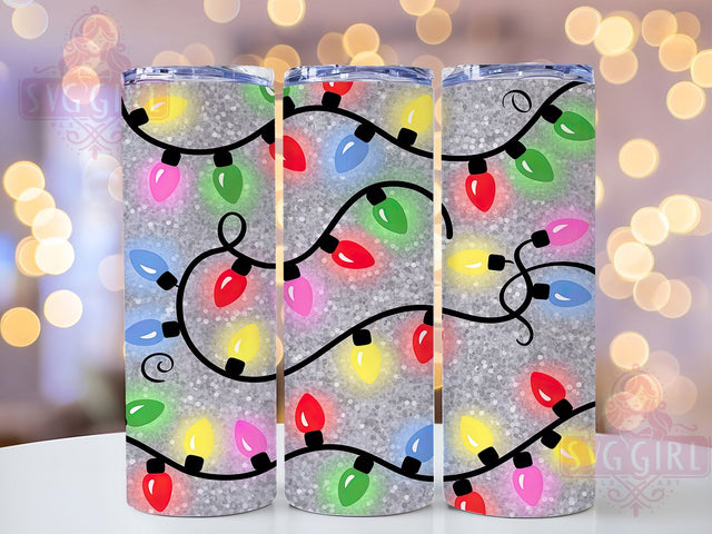 Christmas Lights Glitter Holiday Tumbler, Holiday Sparkle Sublimation Design, Festive Cup Art, 20oz Xmas Tumbler, Whimsical Glitter Mug, Stylish Christmas Cup, Cozy Holiday Wrap Sublimation SvggirlplusArt 