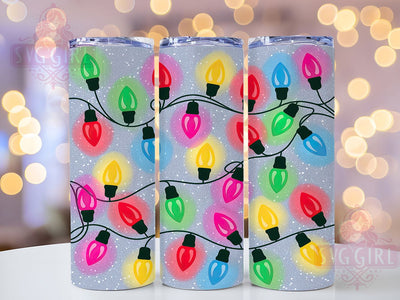 Christmas Lights Glitter Holiday Tumbler, Holiday Sparkle Sublimation Design, Festive Cup Art, 20oz Xmas Tumbler, Whimsical Glitter Mug, Stylish Christmas Cup, Cozy Holiday Wrap Sublimation SvggirlplusArt 
