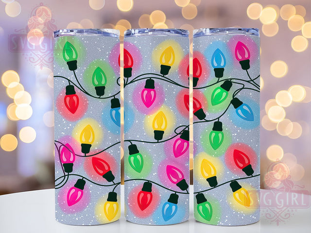 Christmas Lights Glitter Holiday Tumbler, Holiday Sparkle Sublimation Design, Festive Cup Art, 20oz Xmas Tumbler, Whimsical Glitter Mug, Stylish Christmas Cup, Cozy Holiday Wrap Sublimation SvggirlplusArt 