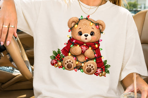 Christmas Lights Teddy Bear PNG Sublimation nirmal108roy 