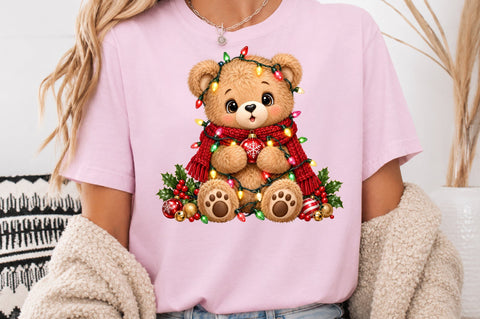 Christmas Lights Teddy Bear PNG Sublimation nirmal108roy 
