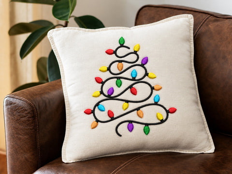Christmas Lights Tree Embroidery Design, Colorful Bulb Machine Embroidery Pattern, Merry Holiday Stitch File for Shirts Embroidery/Applique DESIGNS DesignDestine 