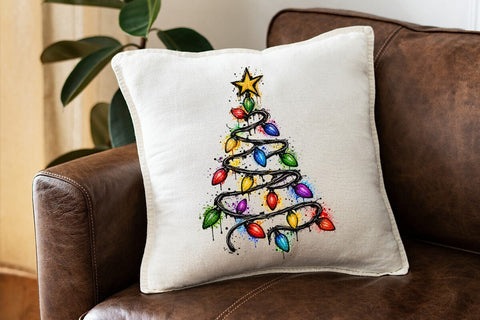 Christmas Lights Tree Sublimation Design SVG DesignDestine 