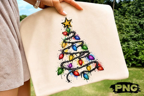 Christmas Lights Tree Sublimation Design SVG DesignDestine 