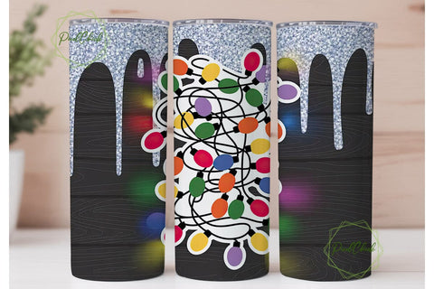 Christmas Lights Tumbler Wrap PNG Sublimation PixelChick 
