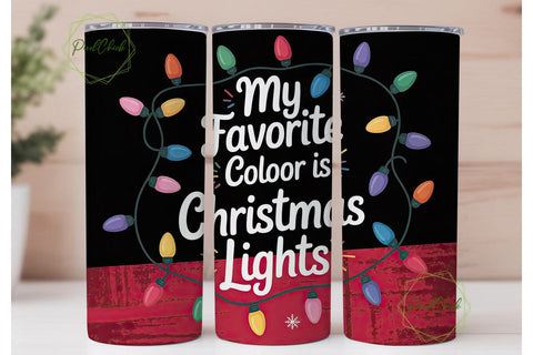 Christmas Lights Tumbler Wrap PNG Sublimation PixelChick 
