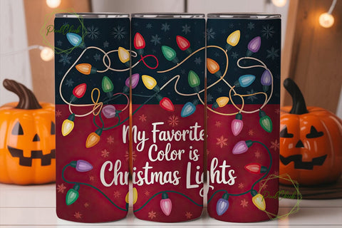Christmas Lights Tumbler Wrap PNG Sublimation PixelChick 