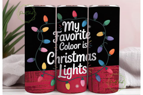 Christmas Lights Tumbler Wrap PNG Sublimation PixelChick 