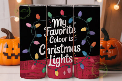 Christmas Lights Tumbler Wrap PNG Sublimation PixelChick 