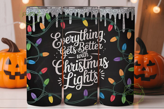 Christmas Lights Tumbler Wrap Sublimation PixelChick 