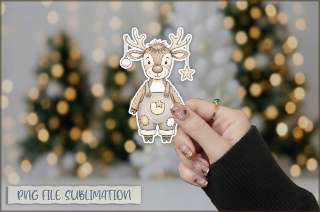 Christmas Llama Watercolor Sticker PNG Sublimation Shetara Begum 