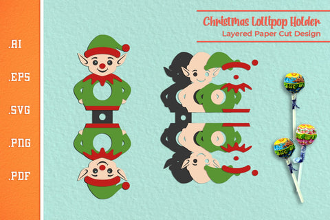 Christmas Lollipop Holder Bundle - Paper Cut SVG SVG Slim Studio 