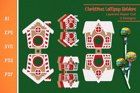 Christmas Lollipop Holder Bundle - Paper Cut SVG SVG Slim Studio 