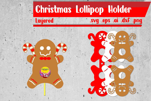 Christmas Lollipop Holders | Gingerbread Lollipop Holders 3D Paper zafrans studio 