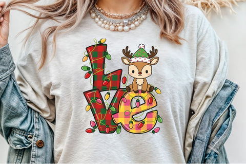 Christmas Love,Christmas Deer PNG Sublimation designartist 