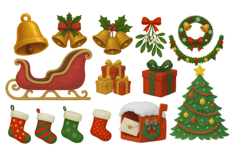 Christmas Magic Clipart Bundle SVG Four Lines Std. 