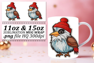 Christmas Magic in 3D Embroidery: Mug Wrap Sublimation afrosvg 