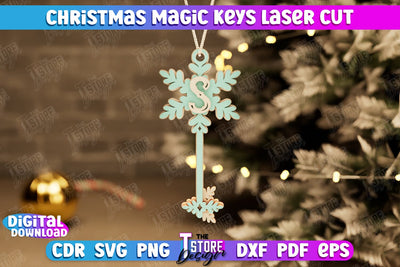 Christmas Magic Keys | Christmas Tree Toy | Christmas Patterns | Santa's Magic Key | CNC File SVG The T Store Design 