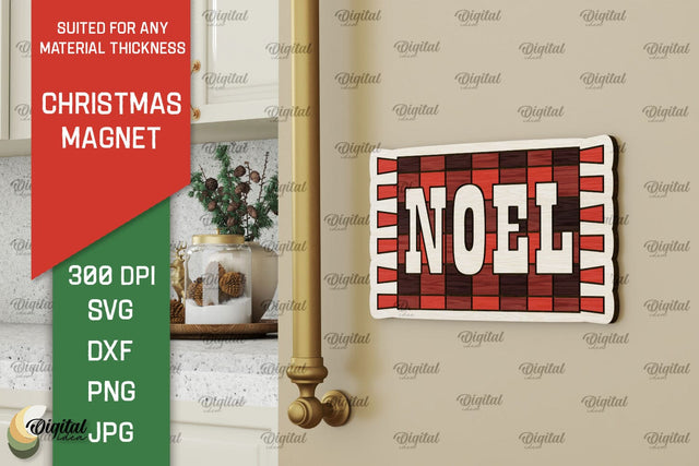 Christmas Magnet Laser Cut. Wood Christmas Magnet SVG SVG Evgenyia Guschina 