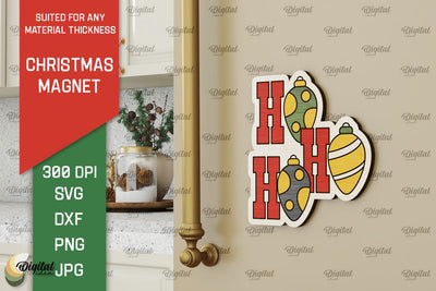 Christmas Magnet Laser Cut. Wood Christmas Magnet SVG SVG Evgenyia Guschina 