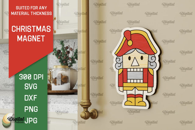 Christmas Magnet Laser Cut. Wood Christmas Magnet SVG SVG Evgenyia Guschina 