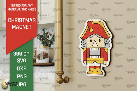 Christmas Magnet Laser Cut. Wood Christmas Magnet SVG SVG Evgenyia Guschina 