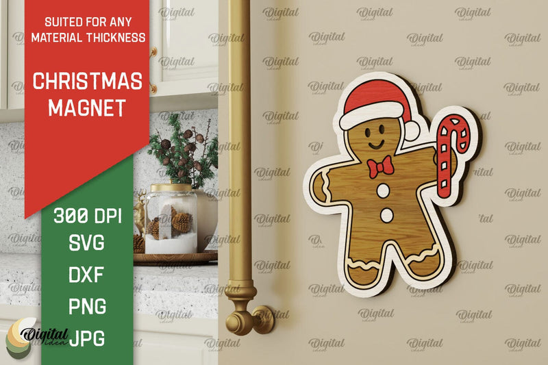 Christmas Magnet Laser Cut. Wood Christmas Magnet SVG SVG Evgenyia Guschina 